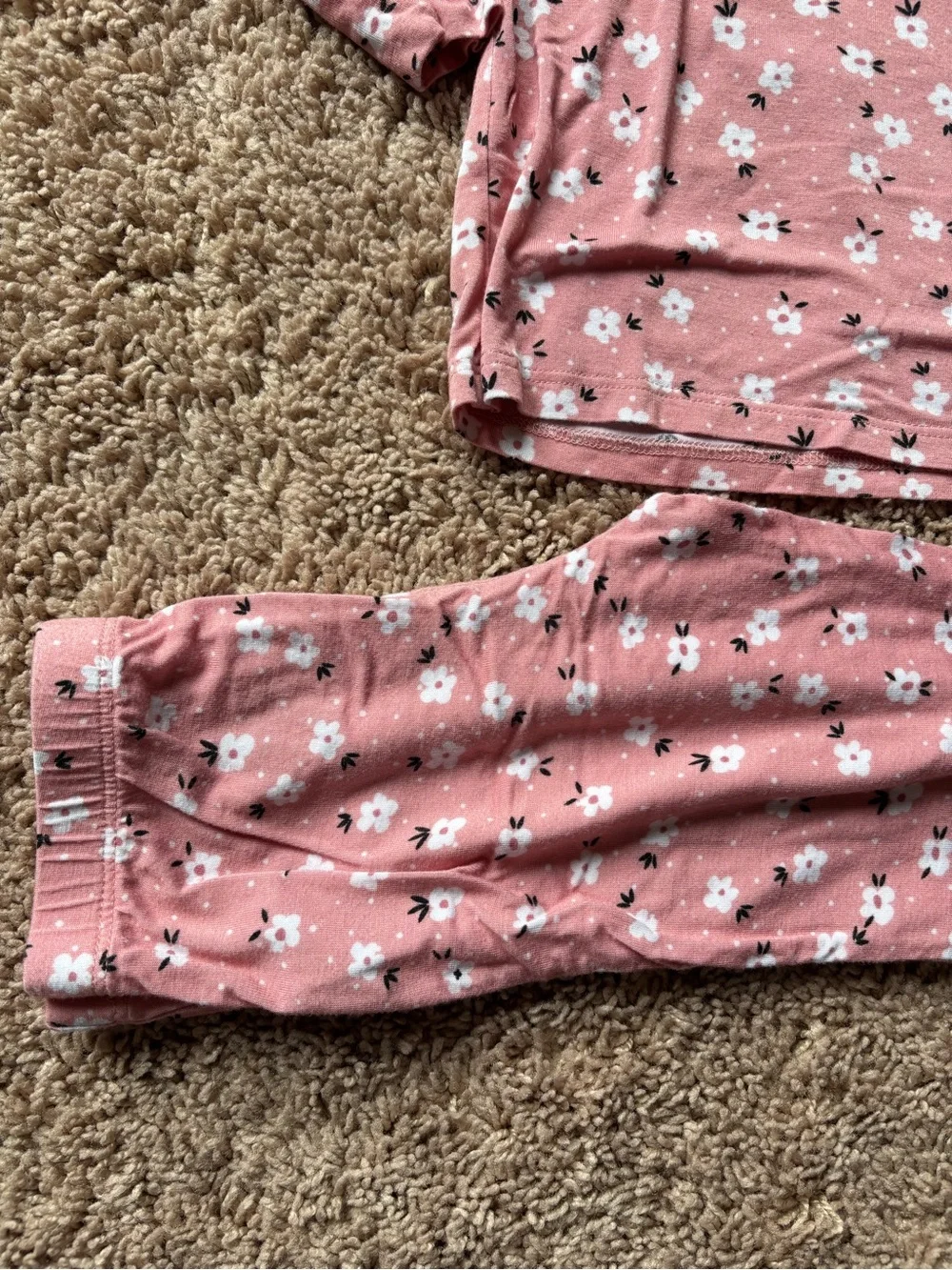 3T-4T Pink Floral Long-Sleeve Pajama Set: Posh Peanut